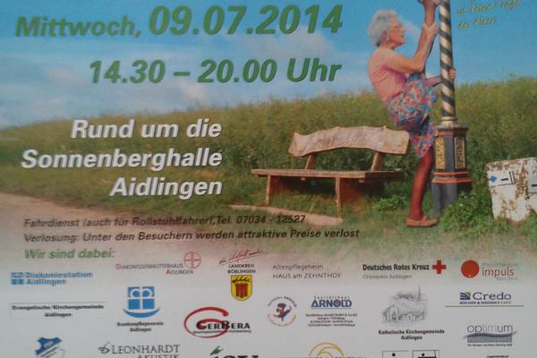 Aktions- und Mitmachtag "Gesund und aktiv leben in Aidlingen - auch im Alter", Mittwoch, 09.07.2014, rund um die Sonnenberghalle